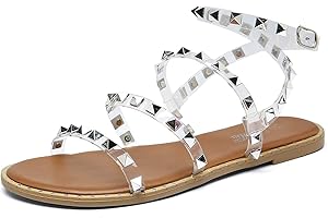 katliu Women's Flat Sandals with Clear Studs: Perfect Summer Style