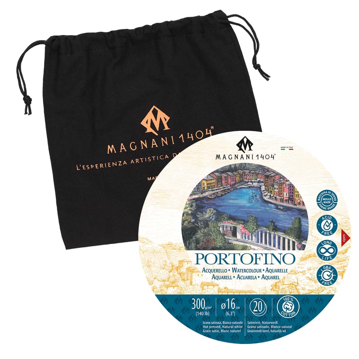 Magnani 1404 Portofino Hot Press 100% Cotton Watercolor Paper Pad, 20 Sheets, 4.5x9, 140 Lb, Acid-Free, UV Resistant, Deckled Edges, Vegan Sized Water Color Paper For Artists, Made In Italy - View #6
