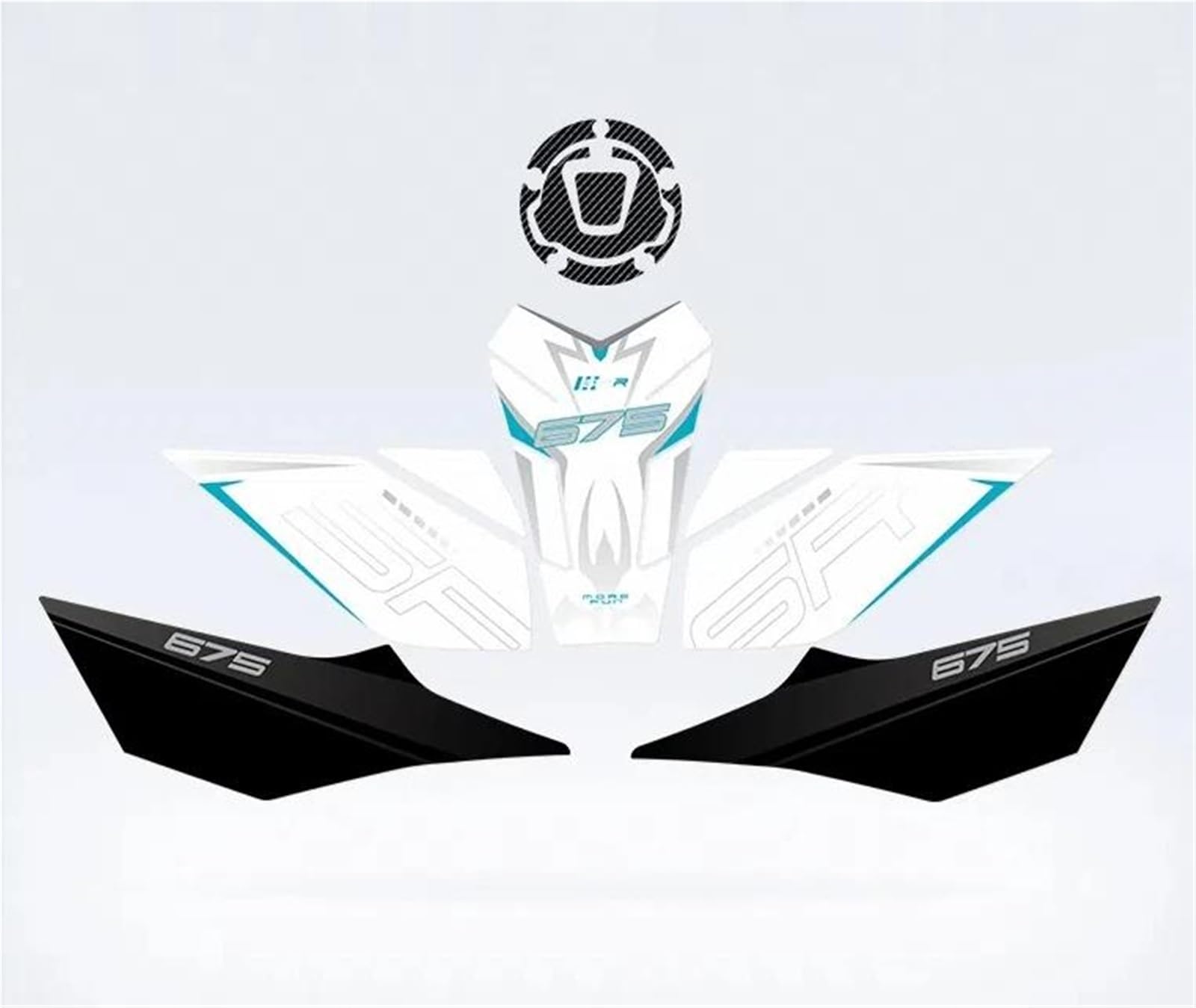 Motorcycle Frosted Fuel Tank Kit Sticker Protector Traction Pad Decals Accessories for CFMOTO 675SR-R 2024 Tank Graphic(Color27)