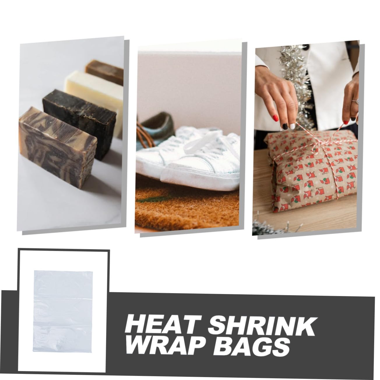 100 Schrumpfbeutel Transparent PVC Schrumpfverpackung für DIY Geschenkkorb Verpackung Praktische Schrumpfverpackungsbeutel aus Kunststoff
