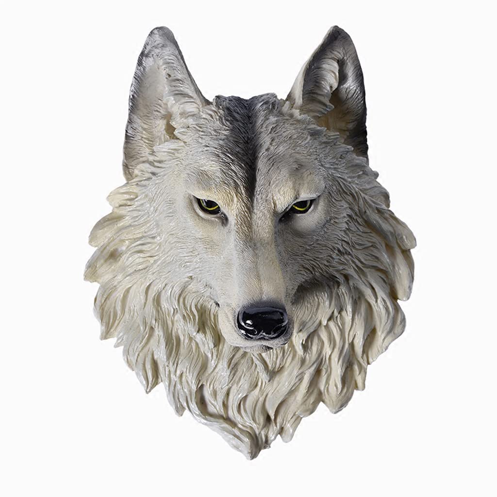 Tête de loup murale RJJ en relief pour décoration de salon