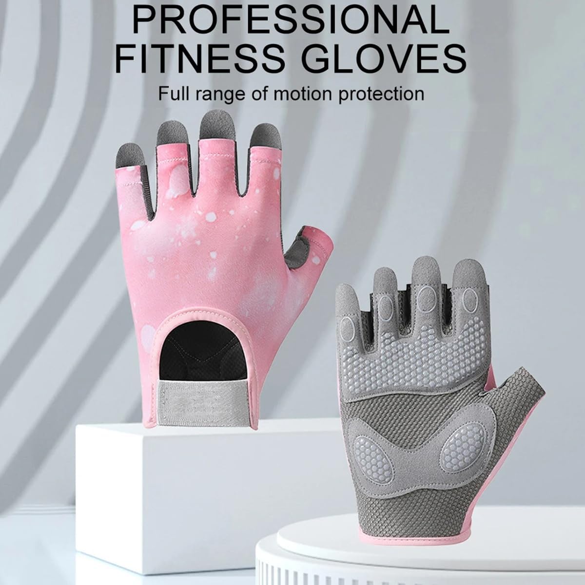 Sports Gloves Fitness Outdoor Sports Anti Slip and Shock-Absorbing Half Finger Gloves Durable and Breathable Gloves Women Men Bicycle Riding Mittens(Purple,Medium)