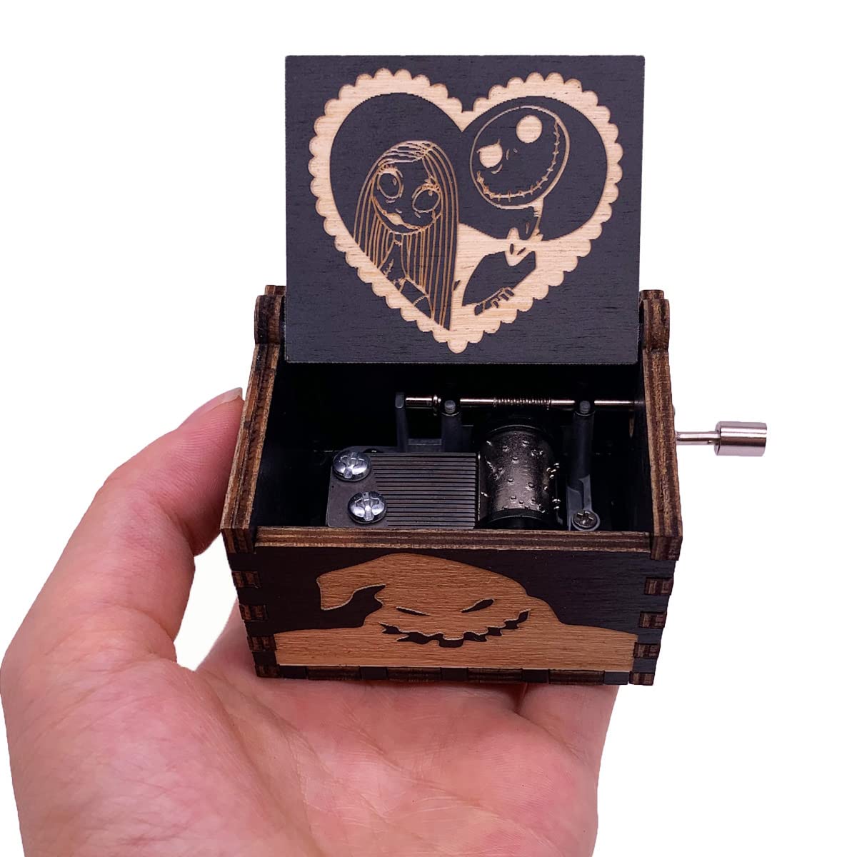 Boîte à Musique Gravée L'Attaque Des Titans - Manivelle En Bois - Cadeau Anniversaire, Noël