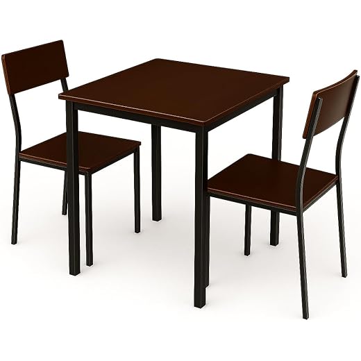 2 Seater Dining Table Set - Dark Maple