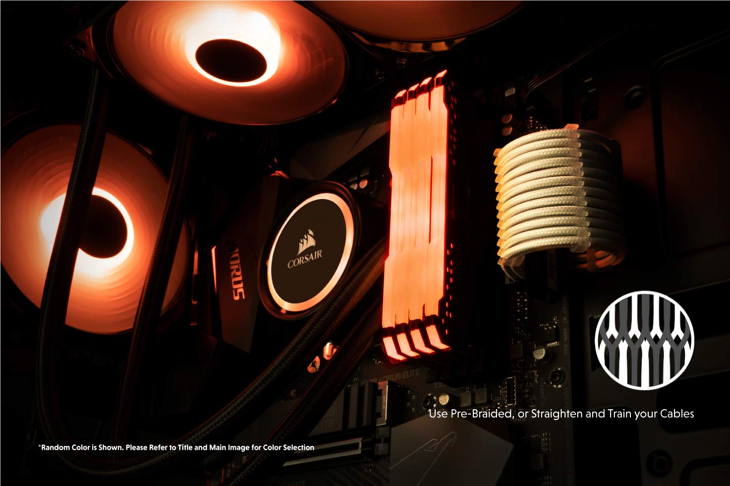 LINKUP - 30cm Super Soft and Flexible PSU Cable Extension Sleeved Custom Mod GPU PC Braided w/Comb Kit┃1 x 24 P (20+4)┃2 x 8 P (4+4) CPU┃2 x 8 P (6+2) GPU Set┃300mm - BlackBlue