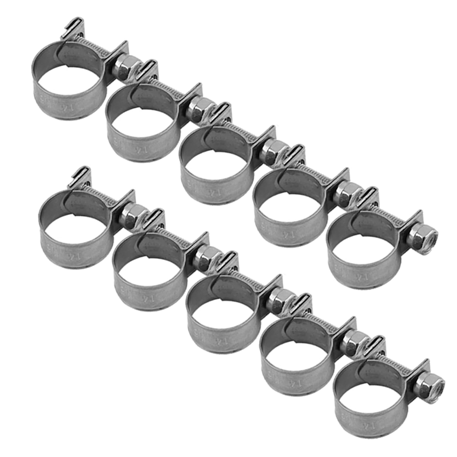 Yctze 10-teiliges Edelstahl-Schlauchschellen-Set mit Verstellbarem Durchmesser für Kraftstoff-, Wasser- und Luftschläuche in den Größen 6 Mm Bis 20 Mm (14–16)