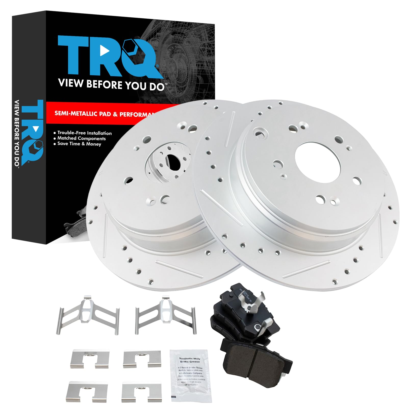 TRQ® BKA12139 - Performance Semi-Metallic Rear Brake Kit