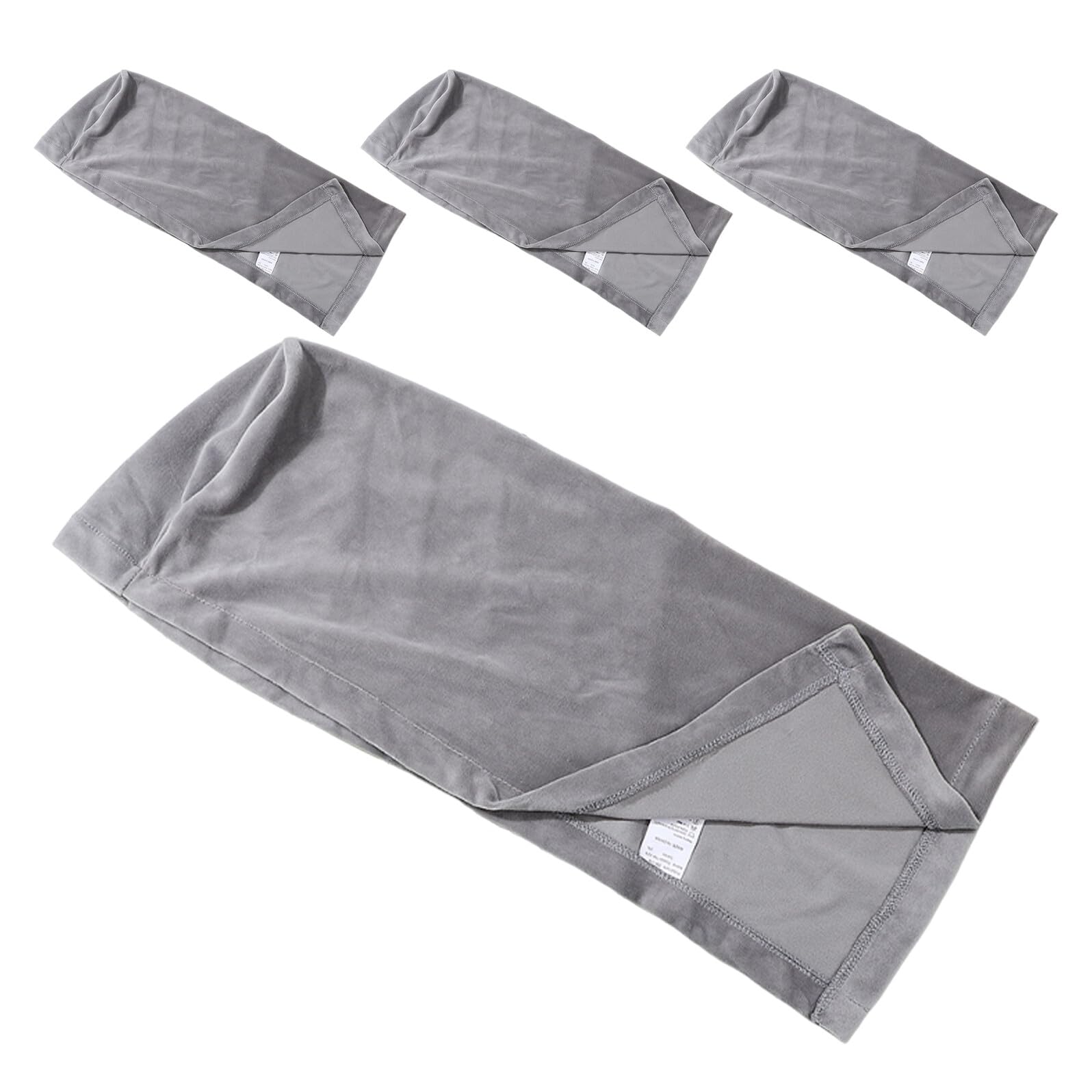 Fundas para reposabrazos de sofa de terciopelo gris elegante tejido premium de 4 piezas