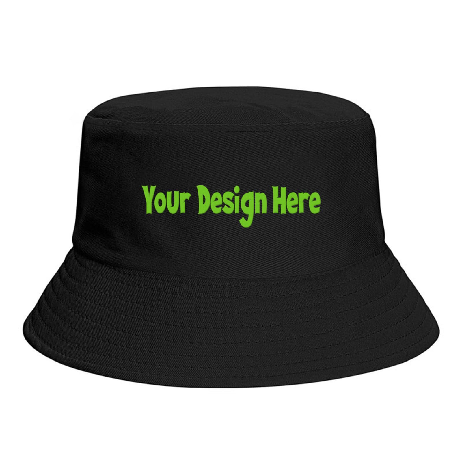 Miujonvy Unisex Black Custom Bucket Hat Design Your Own Text Outdoor Sun Hat