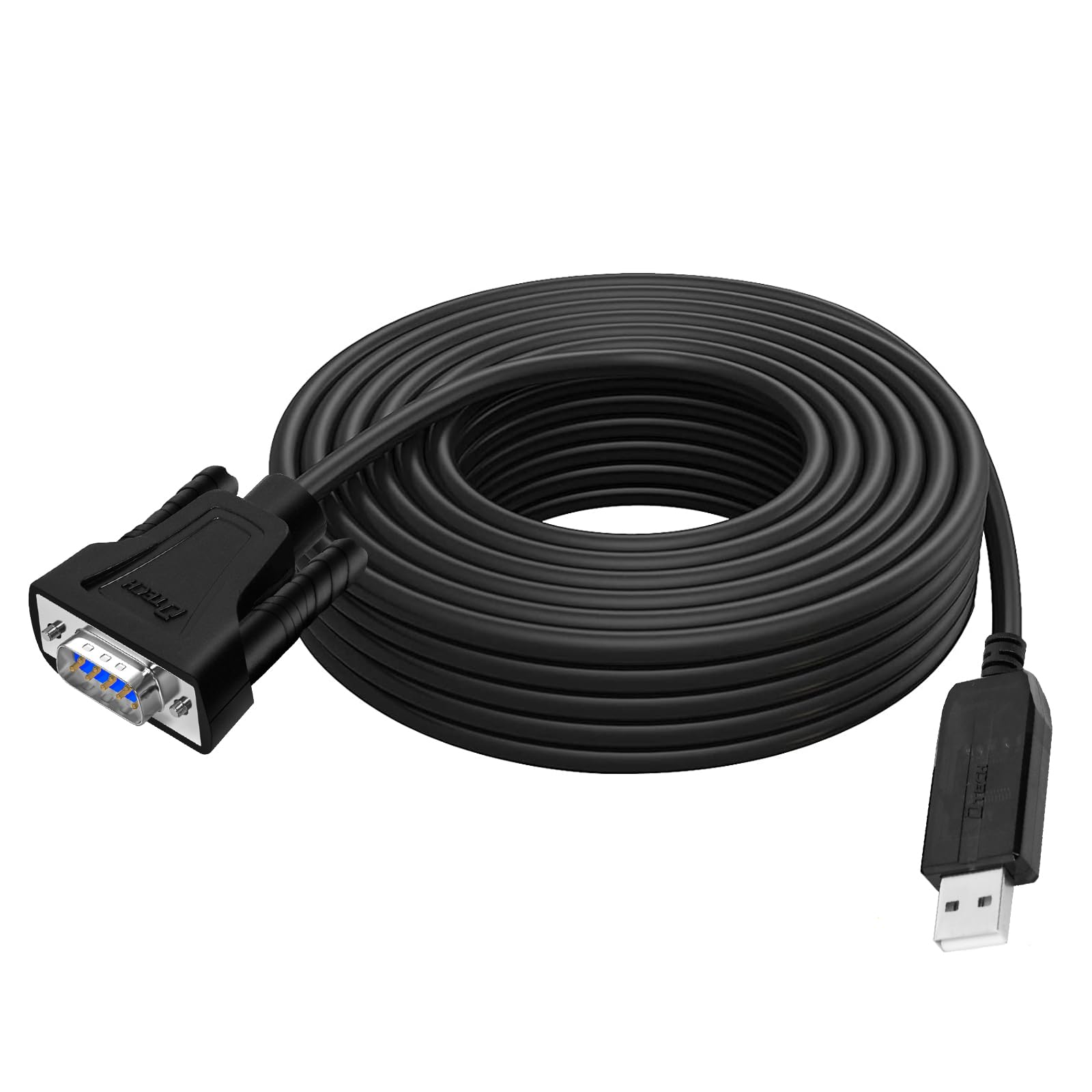 DTECH Cavo da USB a maschio RS232 - Adattatore da USB a porta seriale DB9 con indicatori LED, compatibile con Windows 11/10/8/7, Linux, Mac OS, spina per stampante, CNC, Industrial Equipmen (16M)