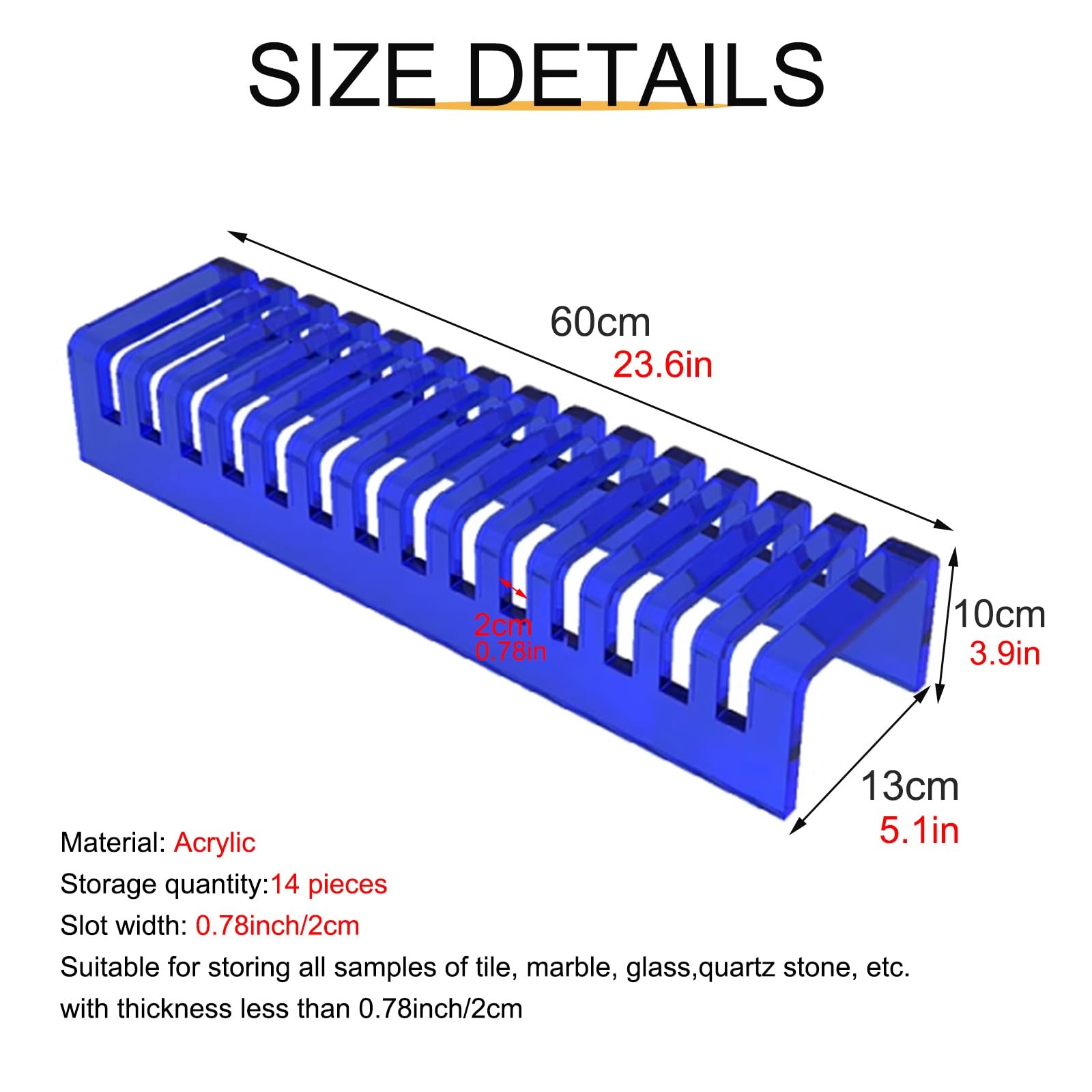 HXFAAFXH Sample Tile Display Rack,Acrylic Tile Display Stand,Format Marble Slab Display Stand for Shopping Malls, Ceramic Sample Holder for Stone Bricks/Wood(Clear)