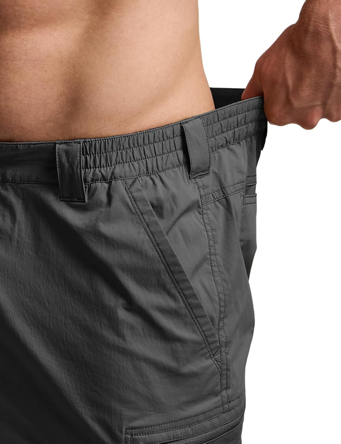 CQR Men's Convertible Cargo Tactical Pants, Water Resistant Outdoor Hiking Pants, Zip Off Lightweight Stretch Work Pants