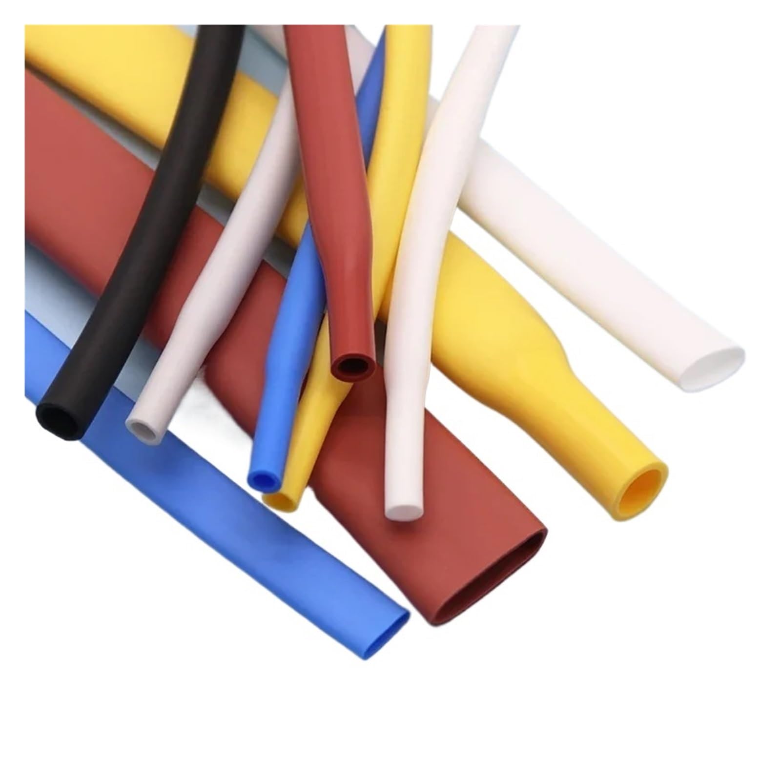 Tubo termorestringente in silicone da 0,8 a 30 mm di diametro, guaina flessibile per cavo, isolante, 2500 V, alta temperatura, morbido, protezione per cavi fai da te (bianco, 15 mm)