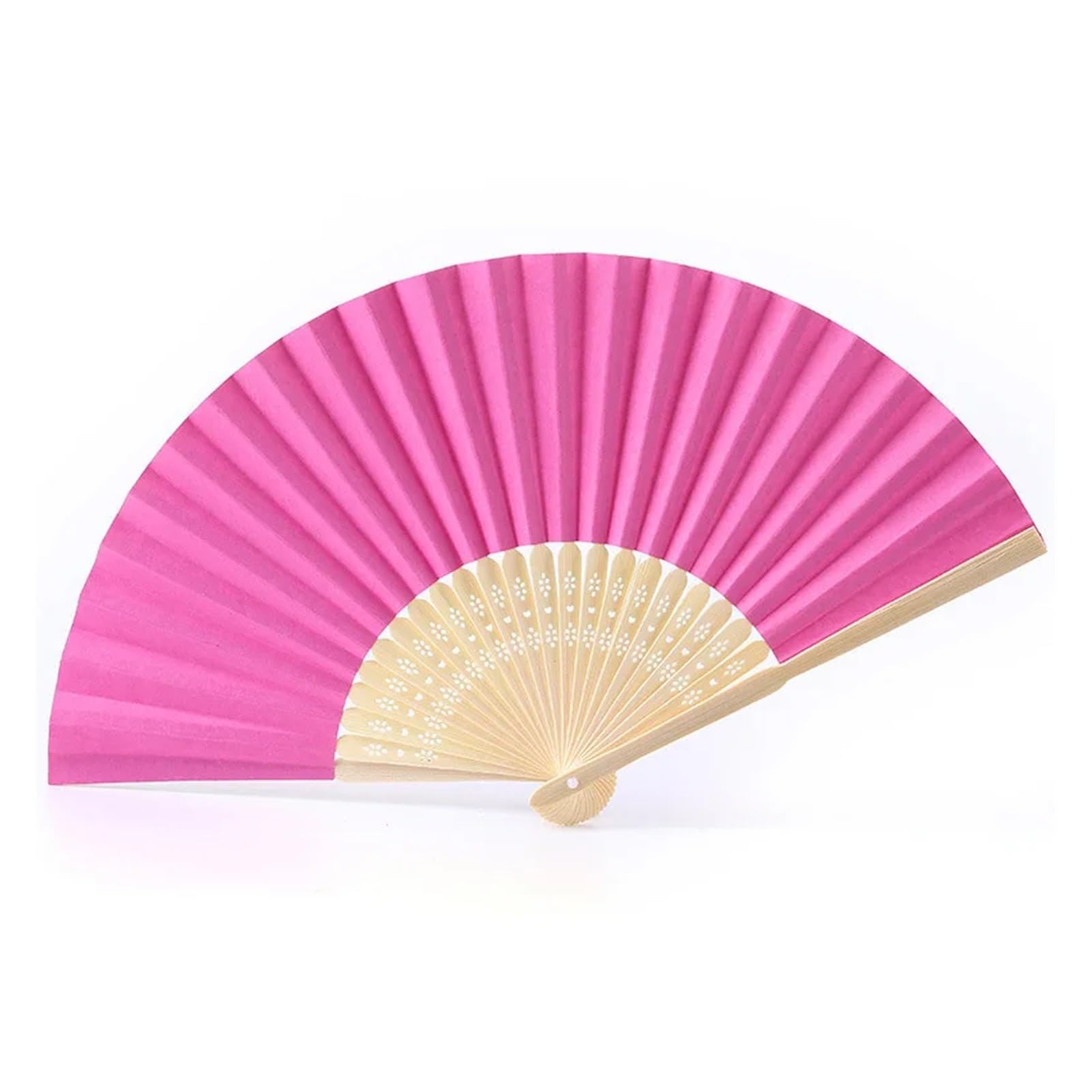 Éviter la chaleur en fête avec l'éventail pliable en papier rose pour cérémonie