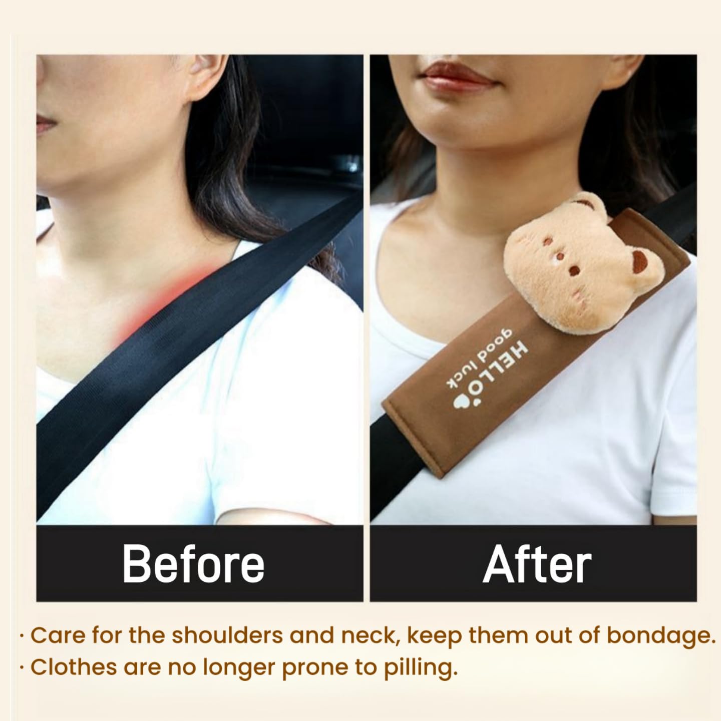 2 fundas para cinturón de seguridad, fundas para cinturón de seguridad de dibujos animados de panda de animales para niños y adultos, funda suave para cinturón de seguridad, cojín para