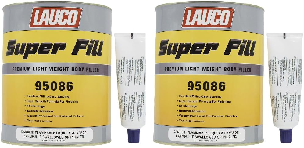 Super Fill Premium Lightweight Body Filler for Fast & Easy Automotive Repairs, Ideal for Small-Medium Dents & Scratches, Adheres to Fiberglass, Steel, Galvanized (Super Fill, 6 Liters)