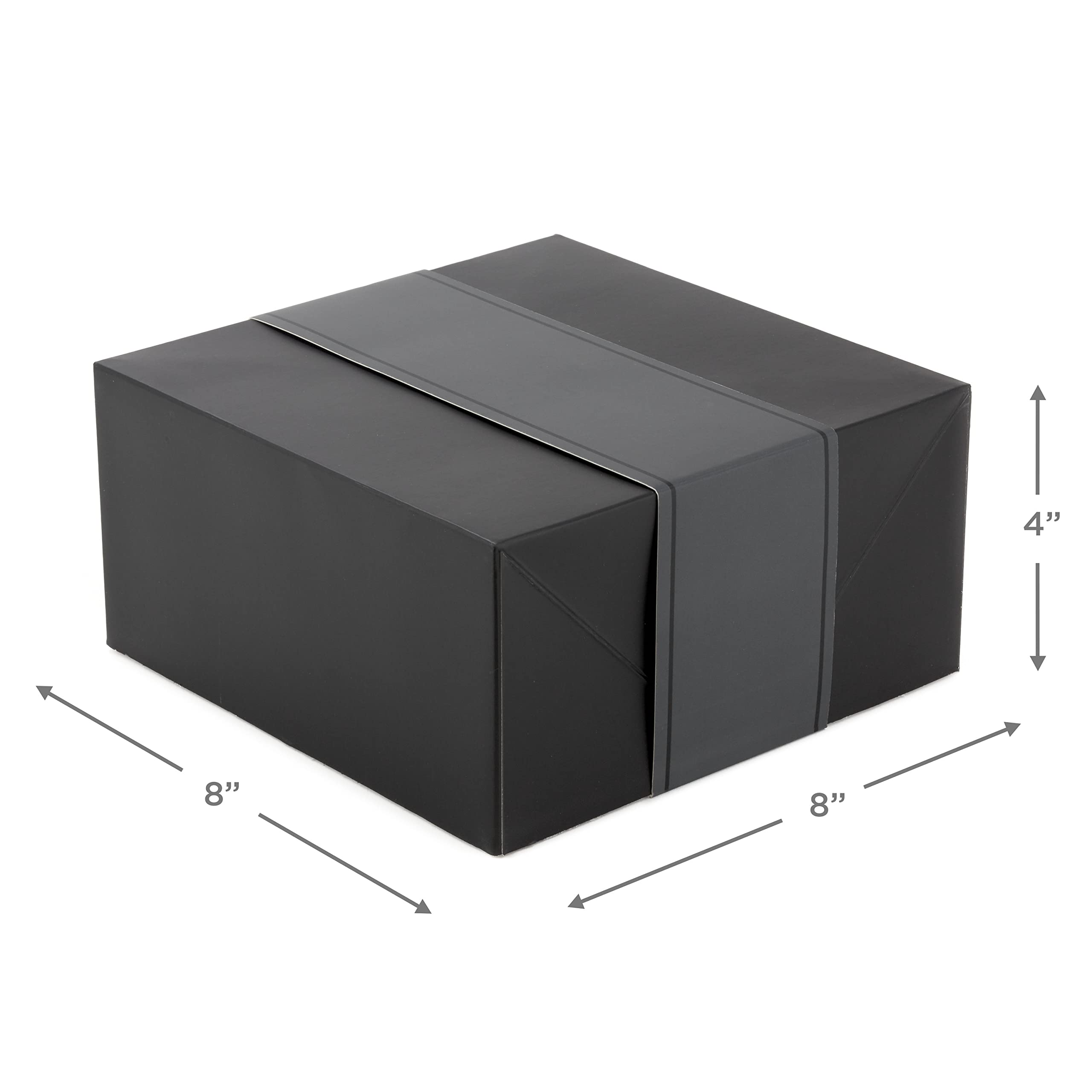 Hallmark 8" Medium Black Gift Boxes with Wrap Bands (3 Boxes, 3 Wrap Bands) for Weddings Bridal Parties, Valentine's Day - Image 3