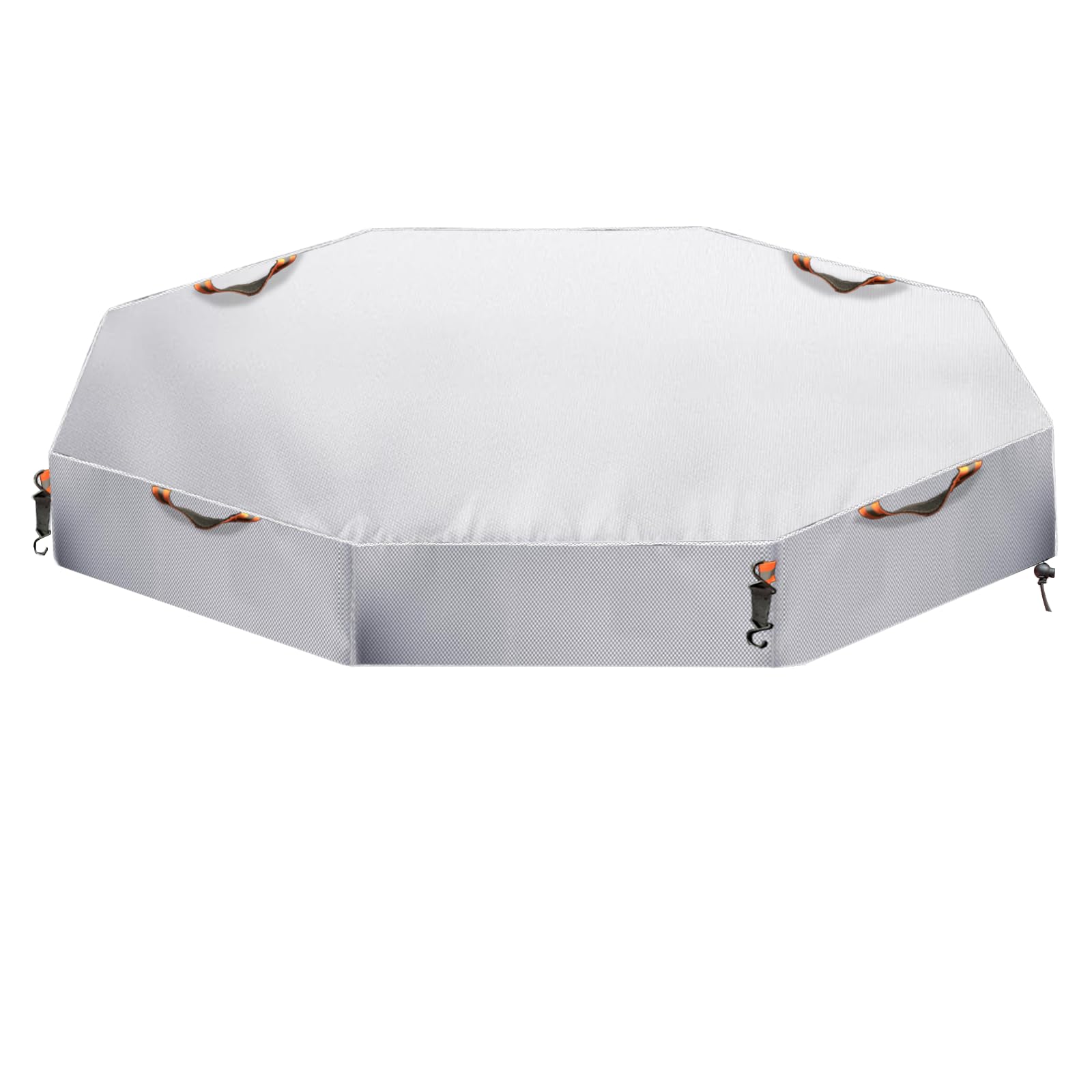 Octagon Sandbox Cover,Oxford Cloth Waterproof, Windproof and Dustproof, Equipped with a Waist Adjustable Hook and a Bottom Adjustable Drawstring,Protect Sandbox Sand and Toys(Silver,85"x79"x9")