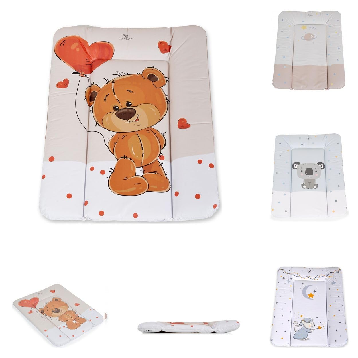 Kangaroo Soft Changing Mat 50 x 70 cm Padded Raised Edge Washable Brown