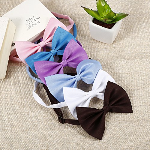 Dog and Cat Collar Bow Ties for Dogs, 50 PCS Dog Collar with Bowtie Bow Ties Cat Dog Collar Neck Ties Wholesale Pet Dog Puppy Necktie Bow Tie Ties Collar Grooming Out (Random Color)