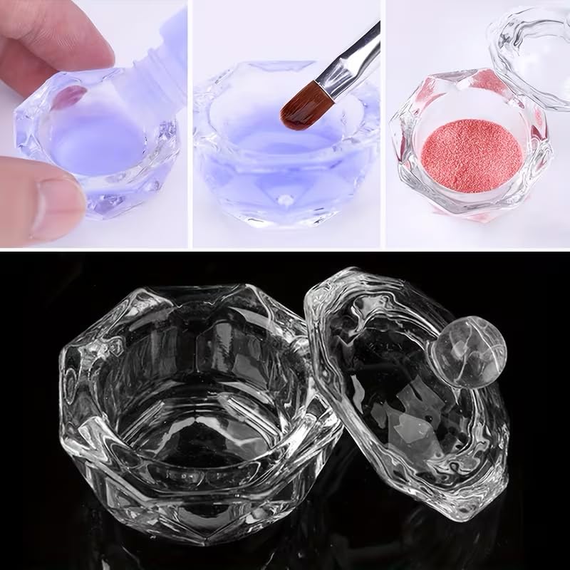 Set de 2 recipientes de cristal para manicura miniatura 3