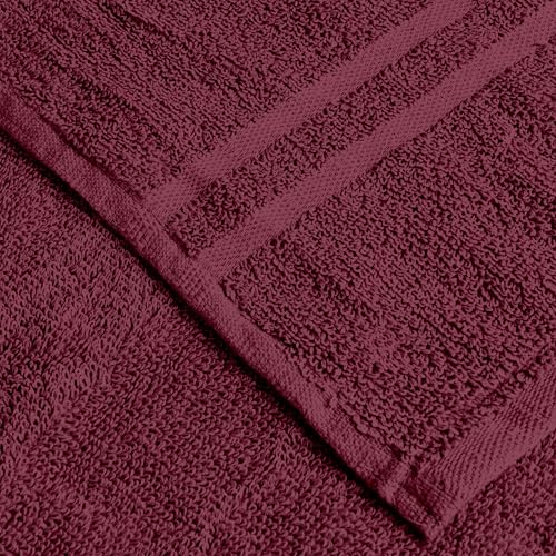 Image of Divine Casa Cotton Towel Set 1 Bath + 2 Hand Towels Maroon, 550 GSM Ultra Soft & Highly Absorbent, Bath 150 x 75 cm & Hand 60 x 40 cm