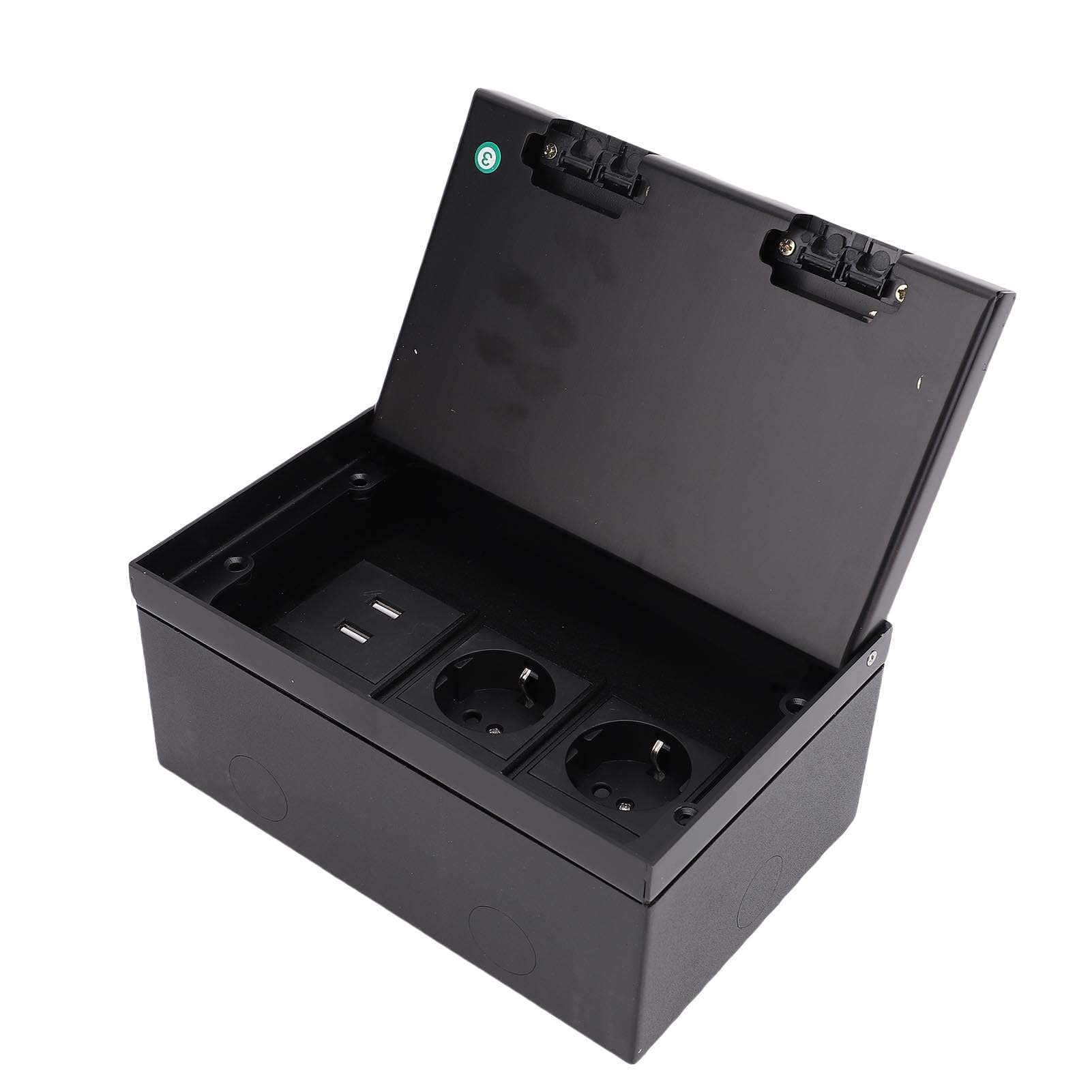 Scatola di derivazione da incasso a pavimento Kit presa piatta in acciaio inossidabile resistente all'acqua 4KW con 2 porte USB a due poli per marmo nero