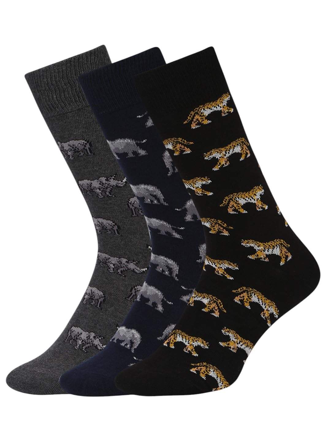 - SocksXpress Men's WWF Lowcut Socks | 3-Pack | Animal Print Design | Free Size | Cotton Socks