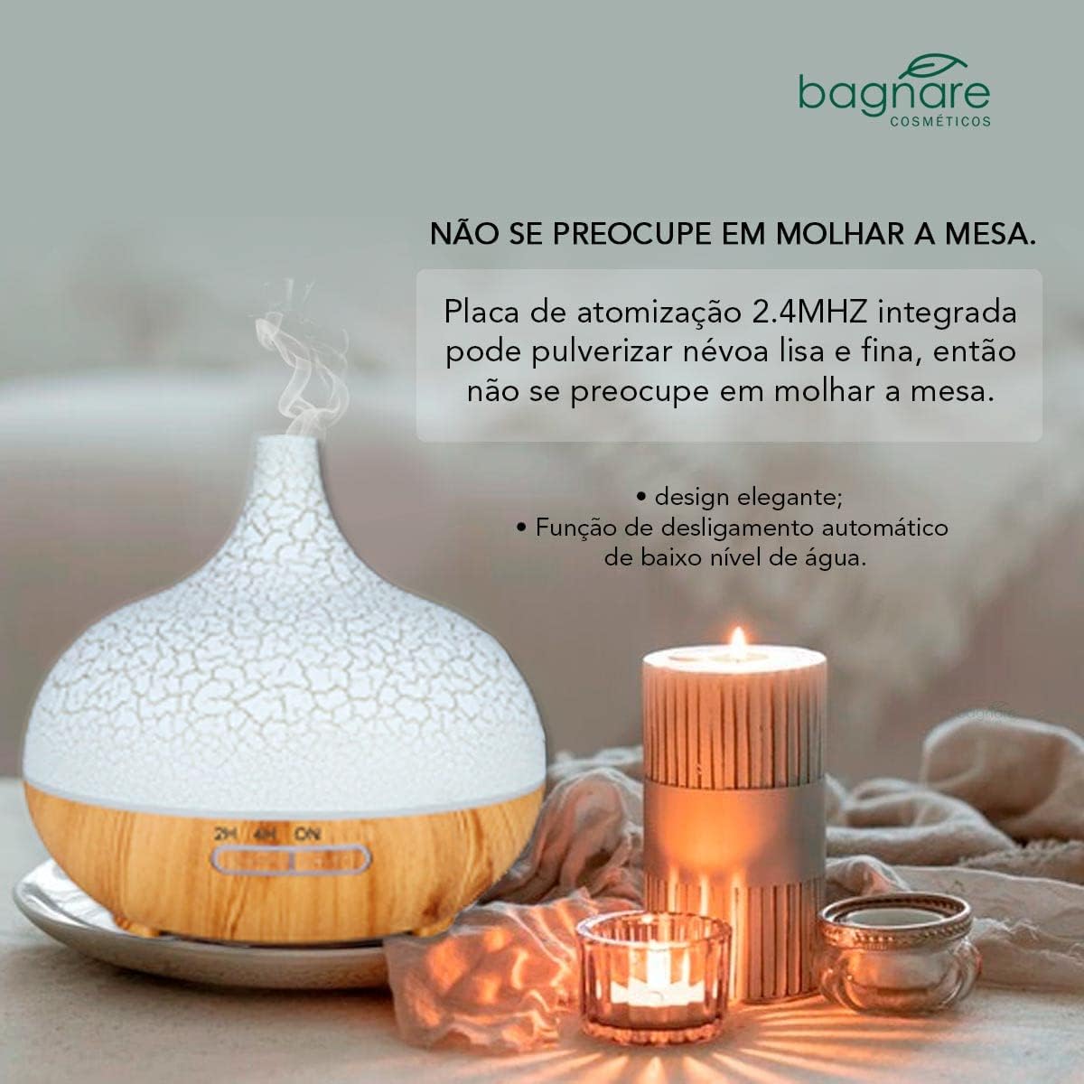 Essential Oil Diffuser, Aromatherapy Diffuser 500ml with Remote Control, 4 Timer & Auto-Off Safety Switch, 7 Color LED Lights Mode, 10 Hours Quiet Humidifier for Bedroom, Office & Home (F.Light woody)