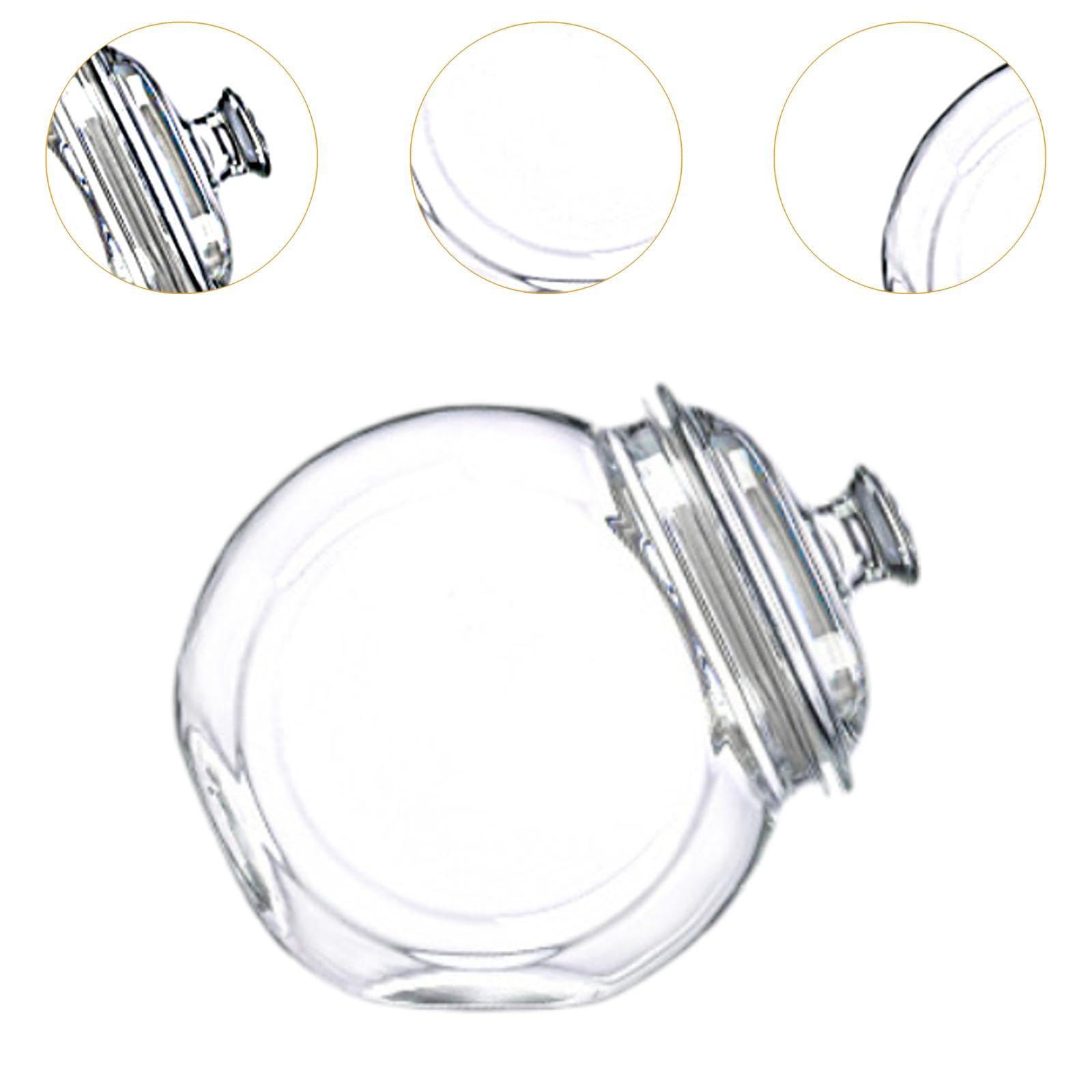 Tarro de Cristal Inclinado, Tarro de Dulces Multifuncional con Cierre, Recipiente de Almacenamiento para Decoración del Hogar, 6.2l, Individual