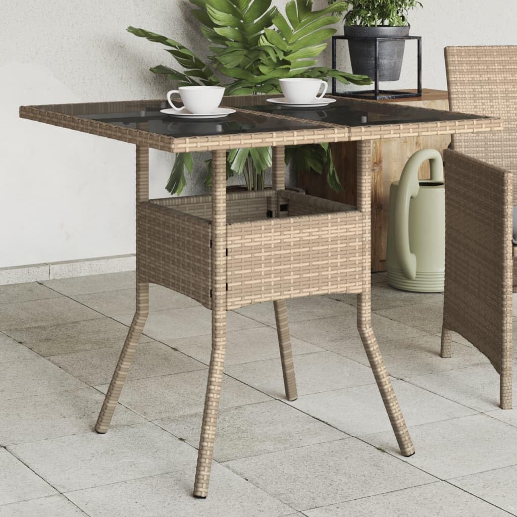 Mesa de jardín resistente a la intemperie de poliratán para exterior