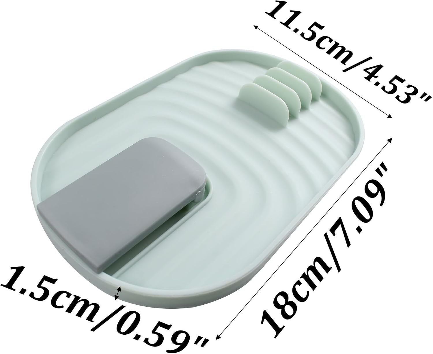 Foldable Spoon Rest with Pot Lid Holder, Green image 3