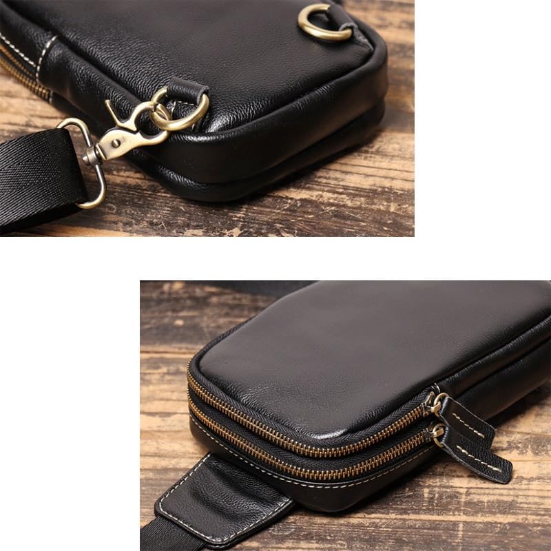 Men's Leather Crossbody Bag with Large Capacity Casual Versatile Single Shoulder