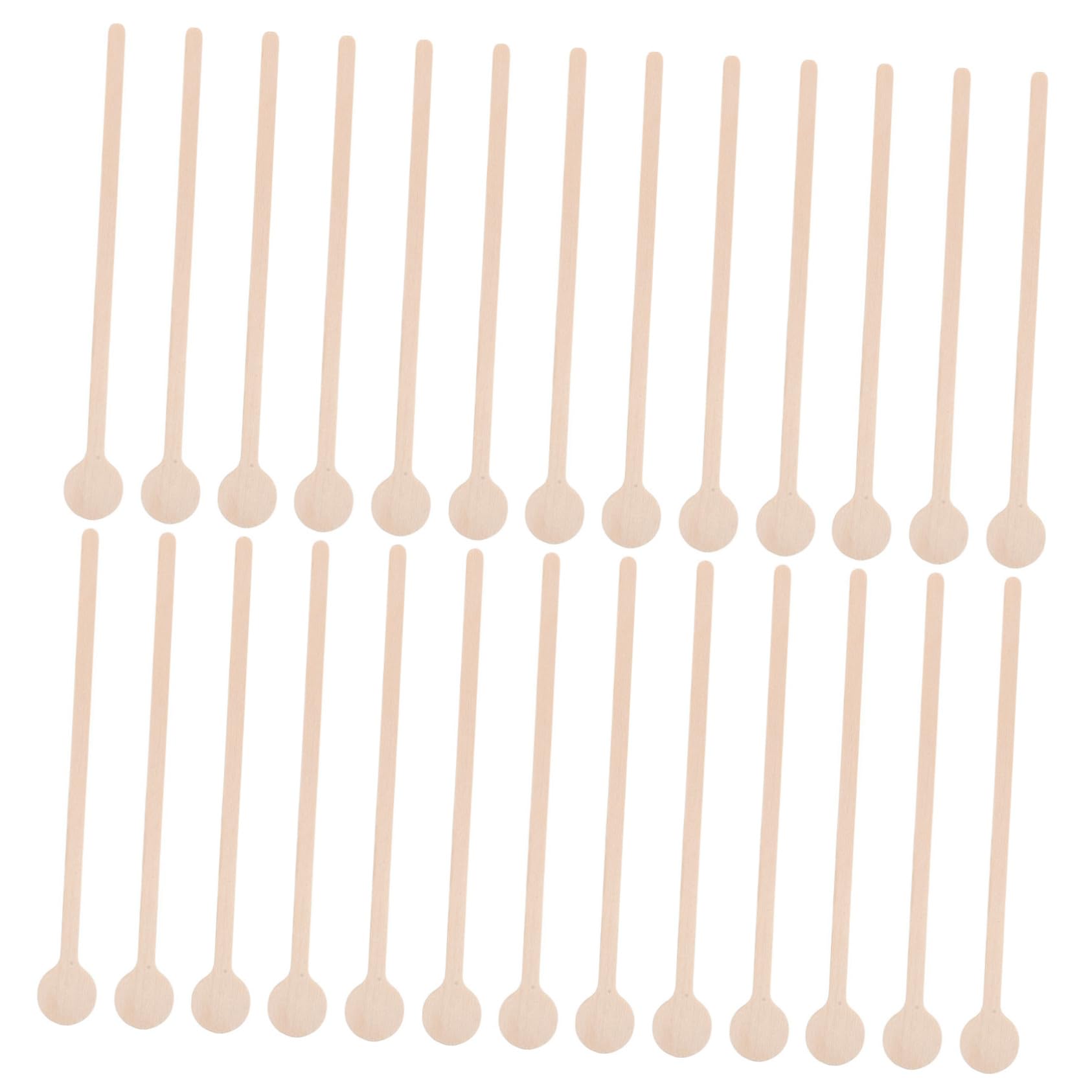 DECHOUS 100pcs Wooden Coffee Stir Sticks: Round Ends Beverage Stirrers for Coffee Tea Milk Cocktails Hot Drinks Home Bar Restaurant