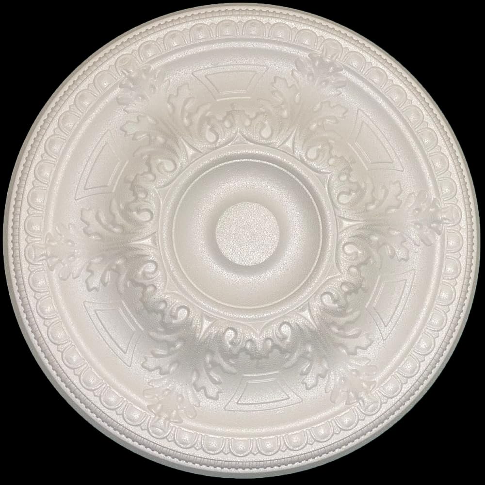 Polystyrene Ceiling Rose Paintable DIY Decorative Lightweight Ceiling Centrepiece for Chandeliers & Light Fittings - Windy.K-48cm