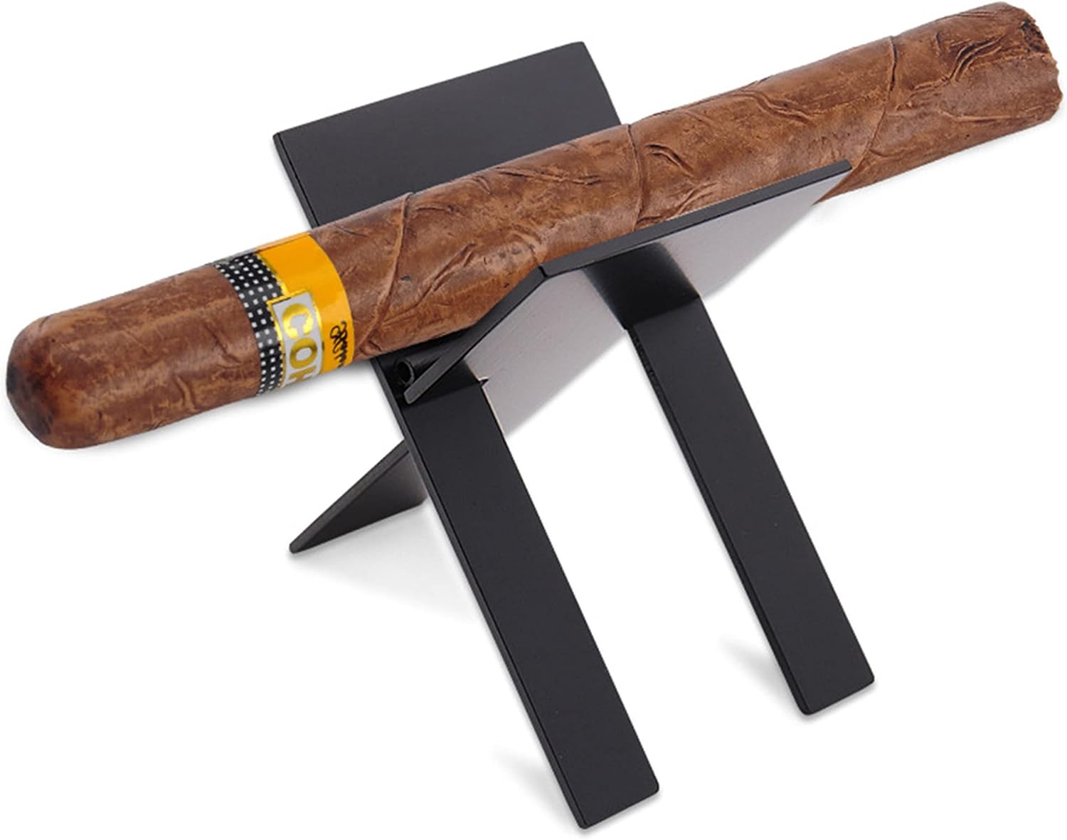 2 Pieces Stainless Steel Foldable Cigar Holder Cigar Travel Stand Rest Cigar Stand Rack for Cigarette Supplies