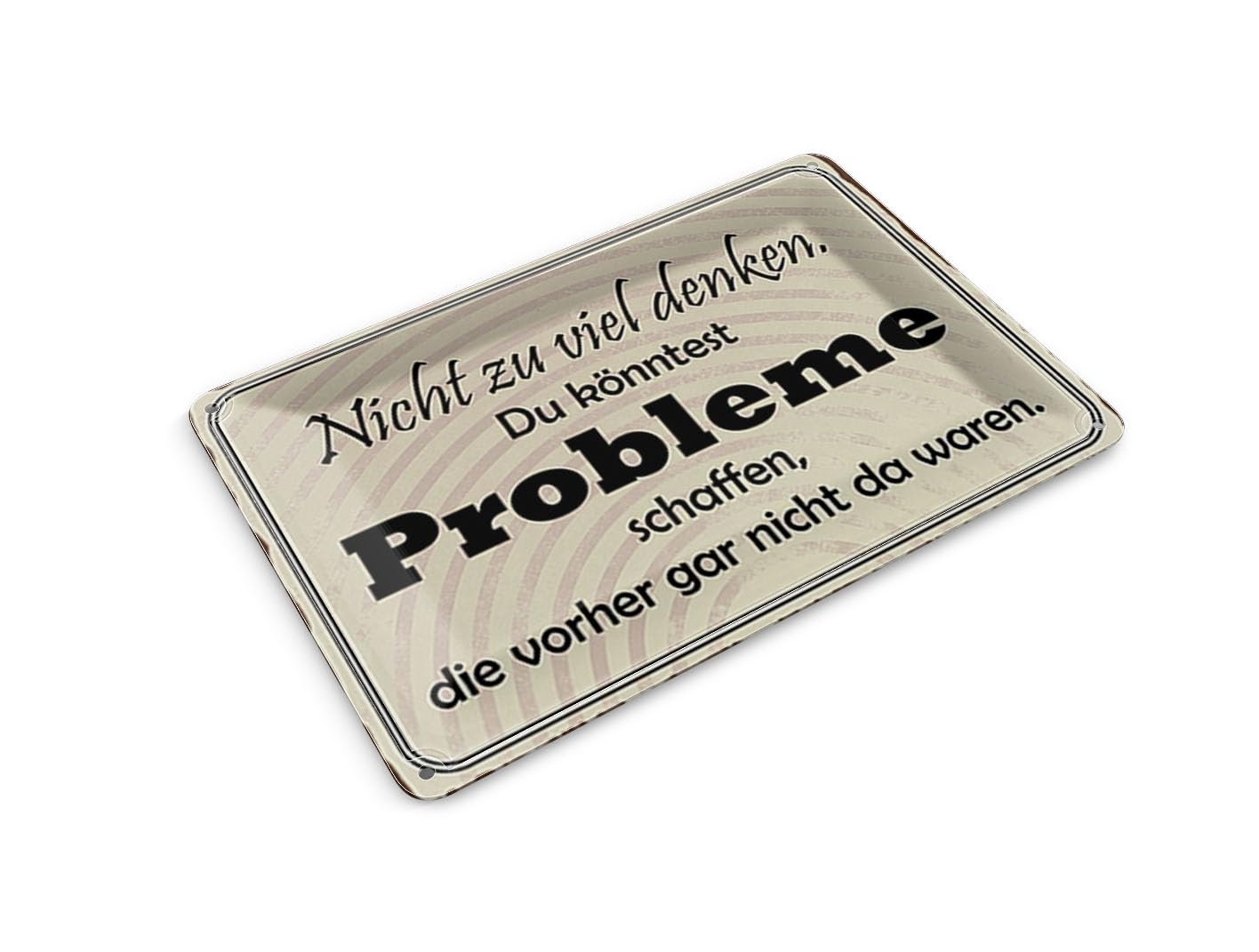 Femer Girls Multicoloured Tin Postcard Saying 14 X 10 Cm "Nicht Viel Denken Können Problem Decorative Sign