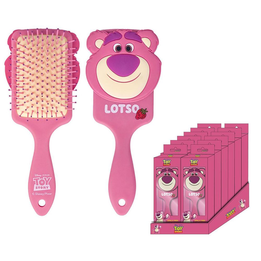 CERDÁ LIFE'S LITTLE MOMENTS -Toy Story Hairbrush - Pink Colour - Detangling Brush - Lotso Print Design - Original Product