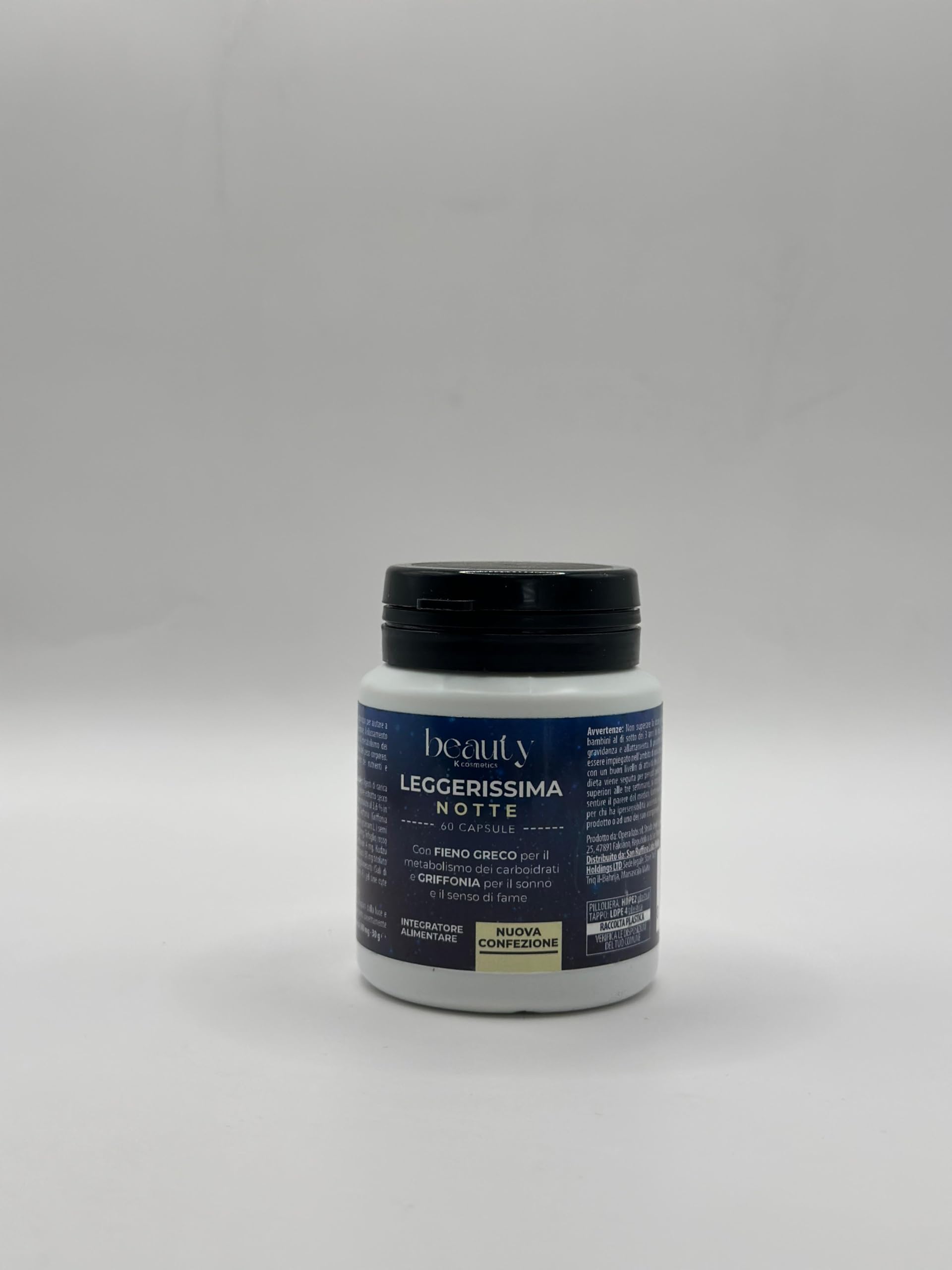 Leggerissima Notte Integratore Alimentare Notturno in Capsule, 180 Capsule | Supporto al Controllo del Peso, Benessere Notturno, Con Griffonia, Fieno Greco e Mate