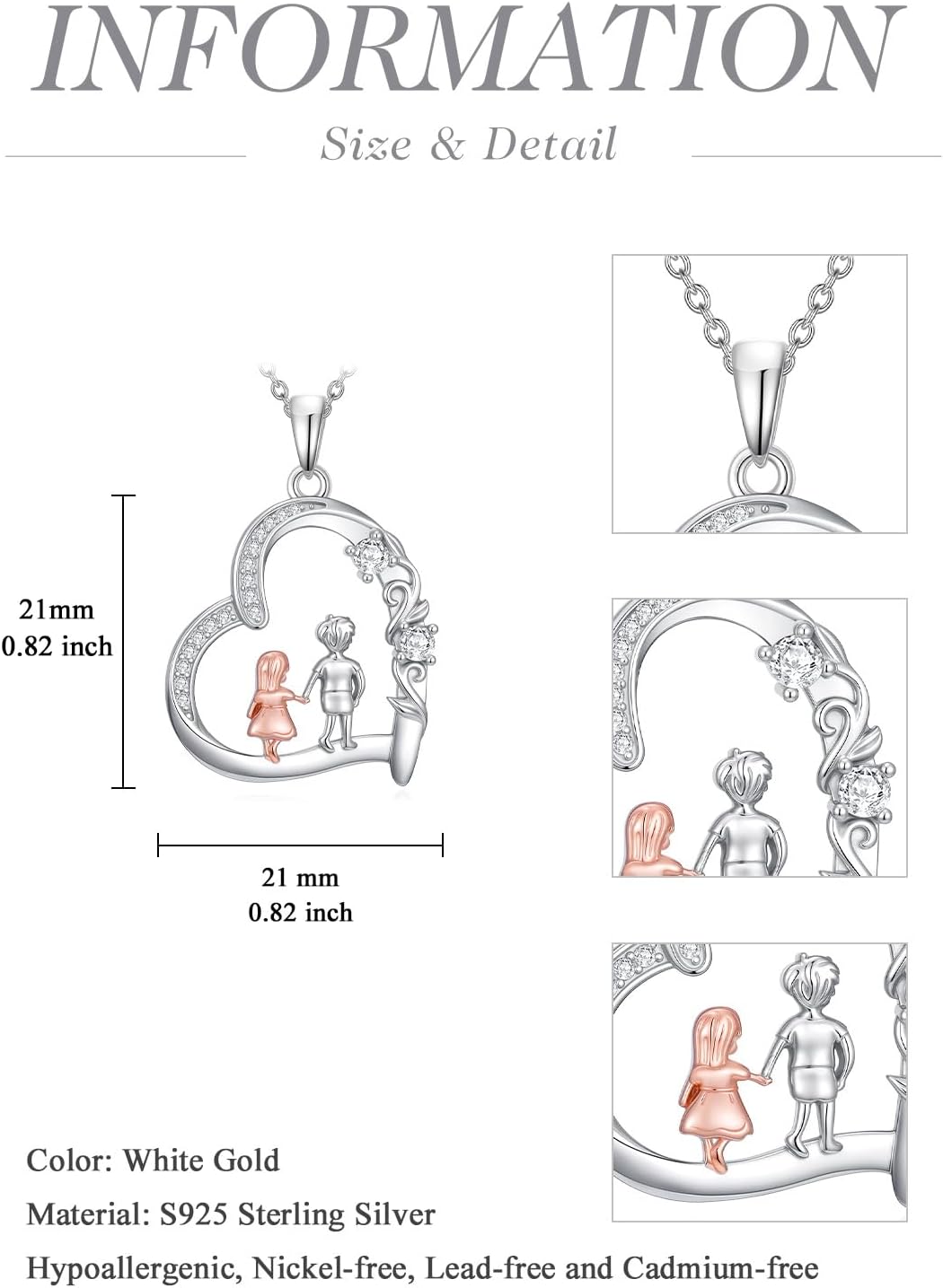 WINNICACA Sister Gifts from Sister Brother 925 Sterling Sliver Tree of Life Sisters Heart Pendant Necklaces Jewelry Gifts for Sisters from Brother Birthday Friendship Graduation Gift Ideas - Image 4