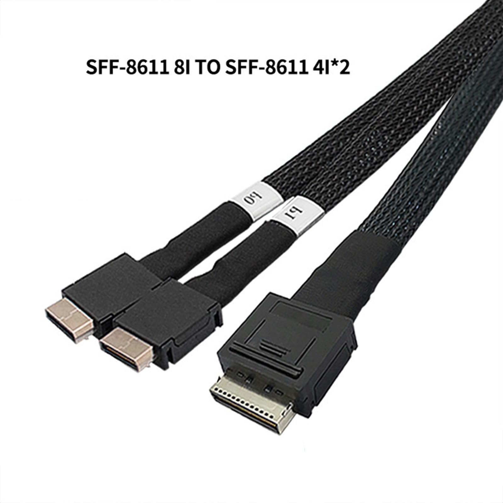 Cable de datos, SFF8611 8i a SFF8611 4ix2 Cable de datos para fiabilidad, redes de alta velocidad, conectividad con múltiples dispositivos, transferencia de datos rápida