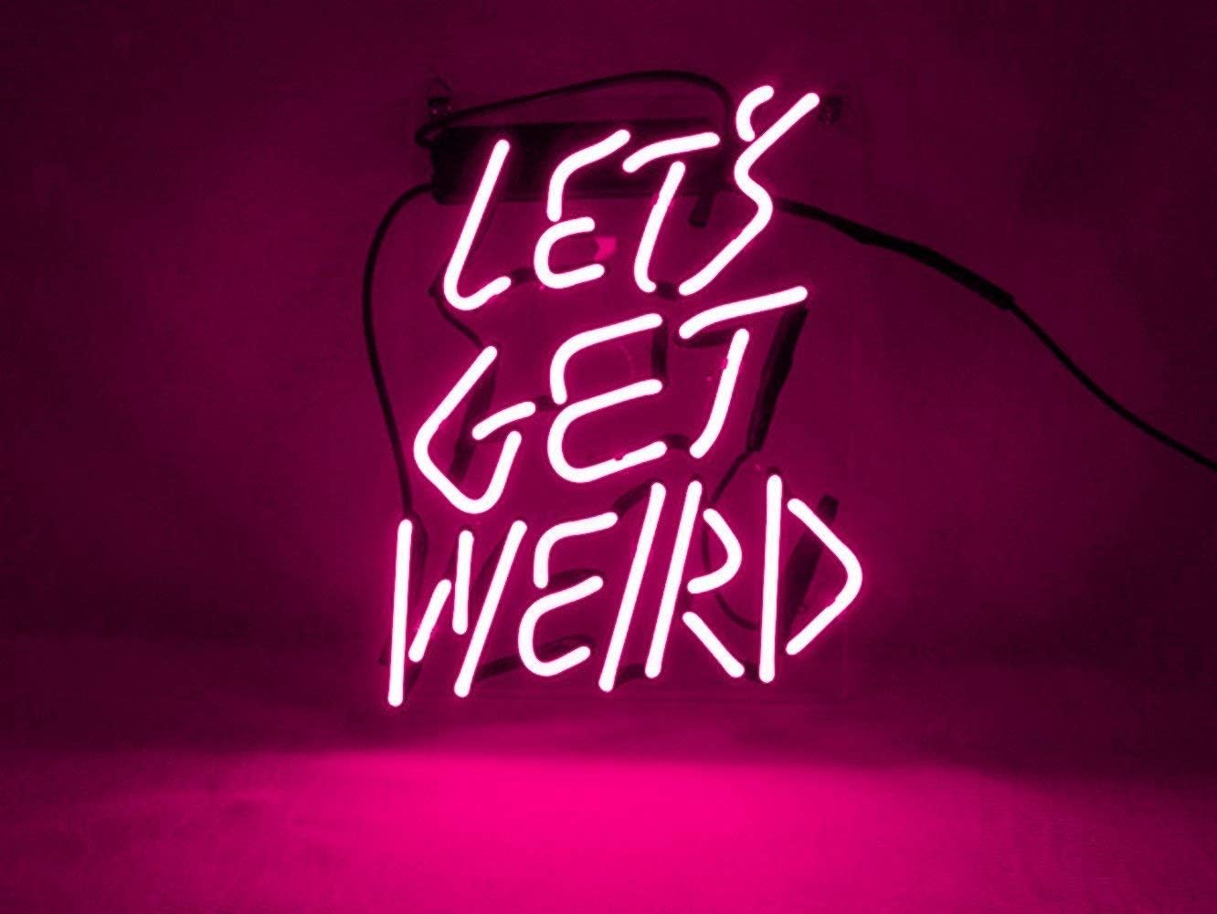 Nеw Prоduсt Queen Sense 14 Let's Get Weird Neon Sign Acrylic Handmade Man Cave Beer Pub Bar Wall Decor Lamp Light WB33