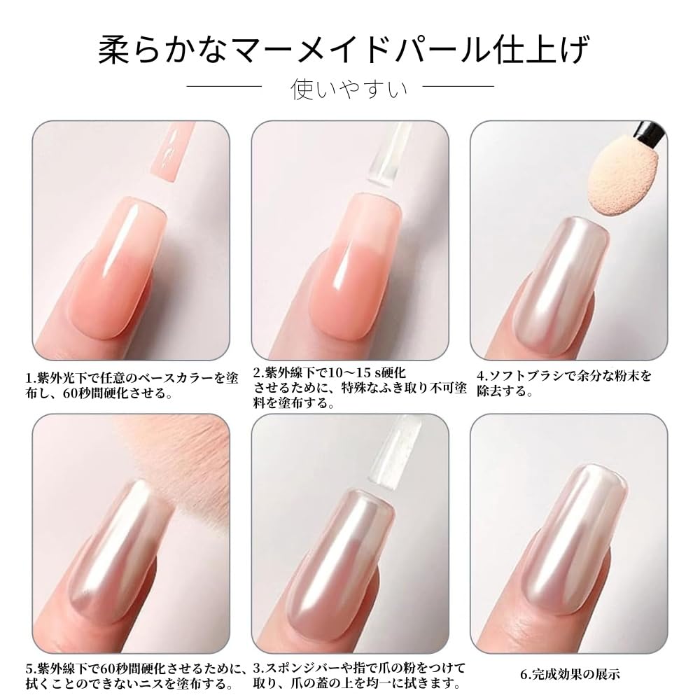 Fleurir ネイルパウダーセット + UTSUMI ツール Amazon.co.jp: SensaBliss オーロラネイルパウダー 白 固形 ネイル
