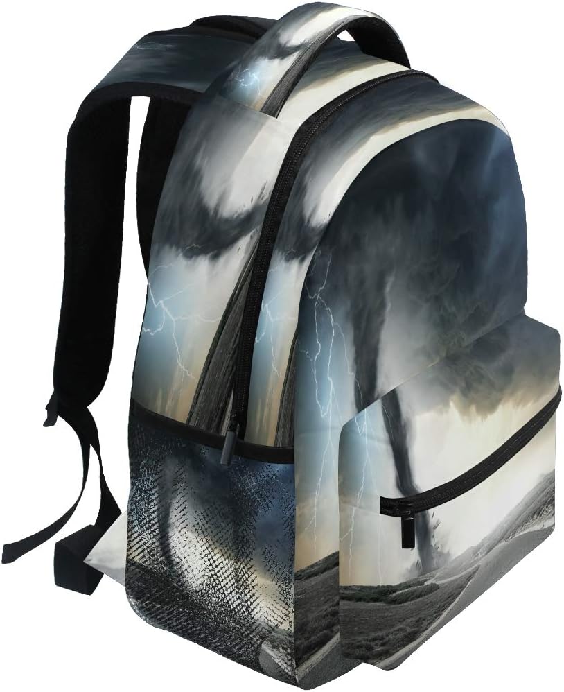 Blueangle Black Tornado Backpack Bookbags Laptop Backpack for Boys Girls Teens, College Backpack Water Resistant Travel Bookbag