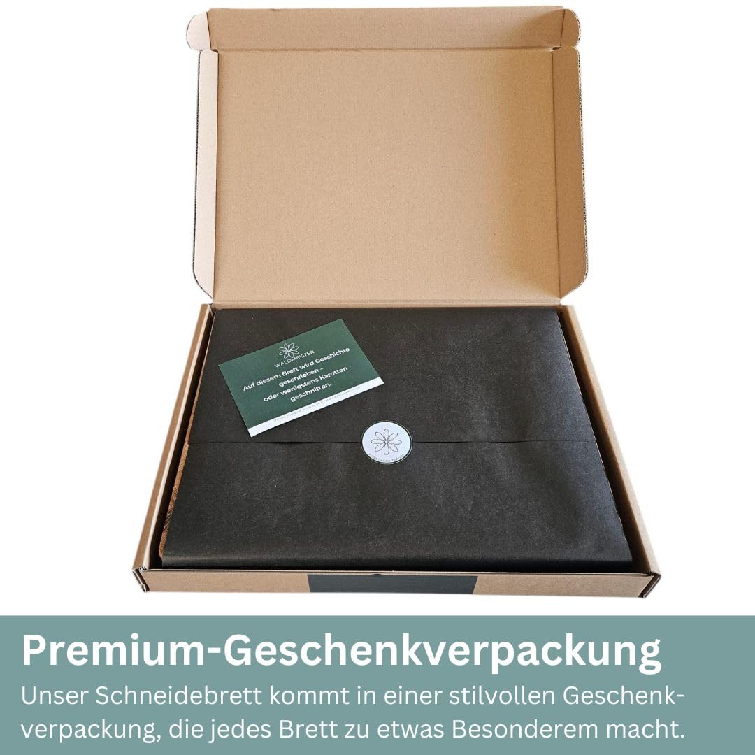 Waldmeister Schneidebrett - Eichen Hackblock - Holzbrett groß - Tranchierbrett mit Saftrille - Küchenbrett klingenschonend - (40x30cm)