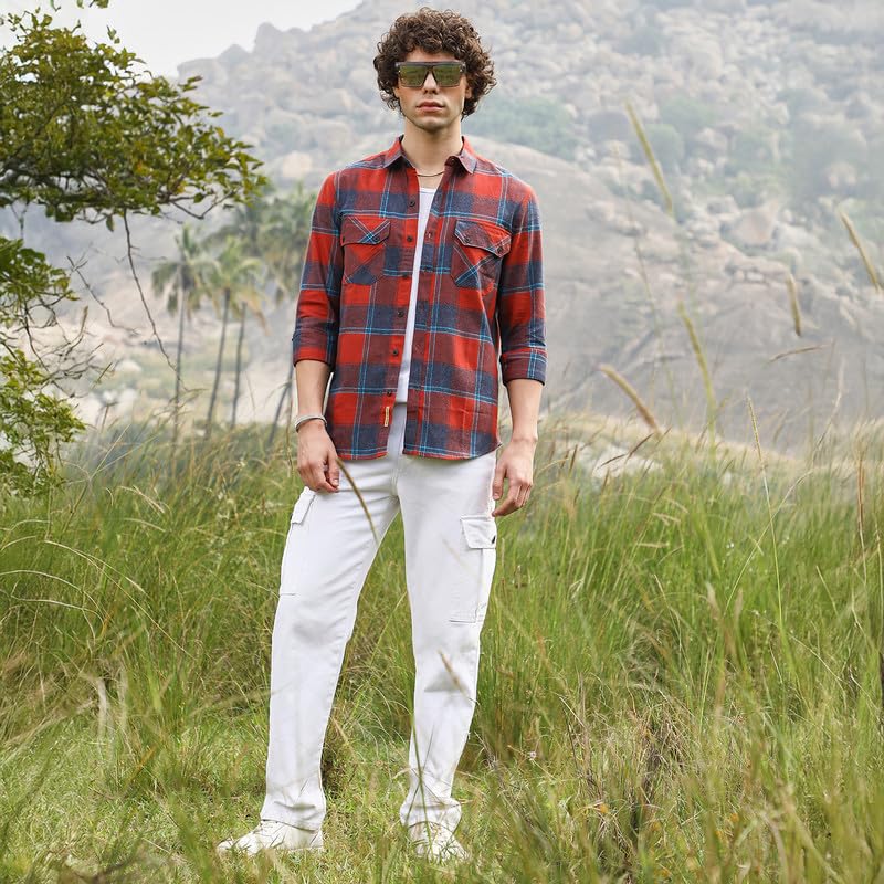 Image of CAHOOT Men's Shirt for Casual Wear | Spread Collar | Long Cuffed Sleeves | Button Closure | Shirt Crafted with Comfort Fit for Everyday Wear