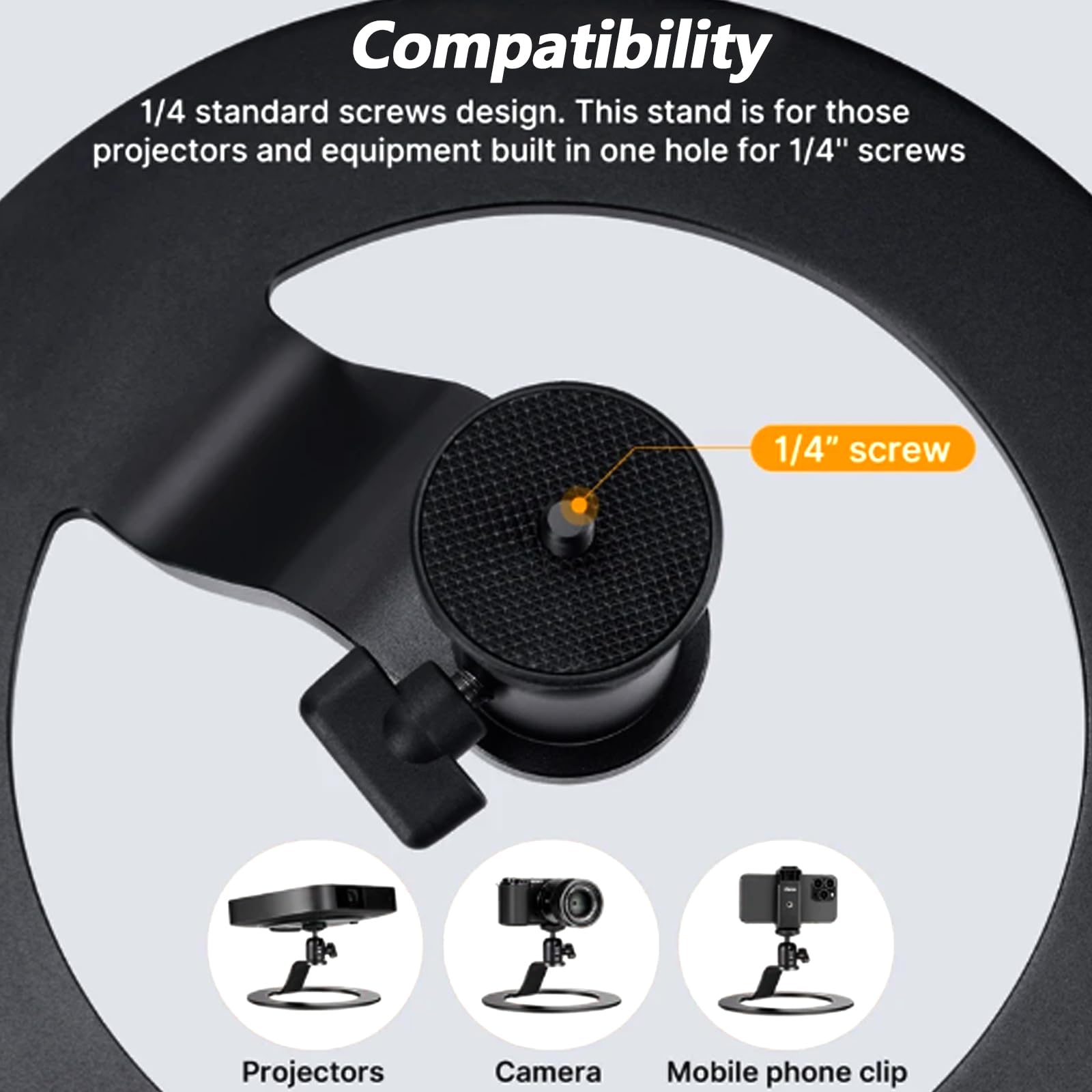 Aisny Supporto per Proiettore, Angolo Regolabile Fino a 90° Supporto Antiscivolo per Telaio Xgimi Nebula Epson Vankyo Accessori da Tavolo per Proiettore