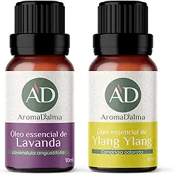 Kit Óleo Essencial do Relaxamento. Ajuda a Diminuir Tensão, Ansiedade e Insônia - Lavanda & Ylang Ylang | 100% puros e naturais testados por Cromatografia - Aroma D’alma