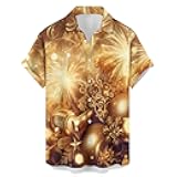 Ecosunny Hawaiian Shirt for Men Bowling Shirt Printing Short Sleeve Button Down Shirts