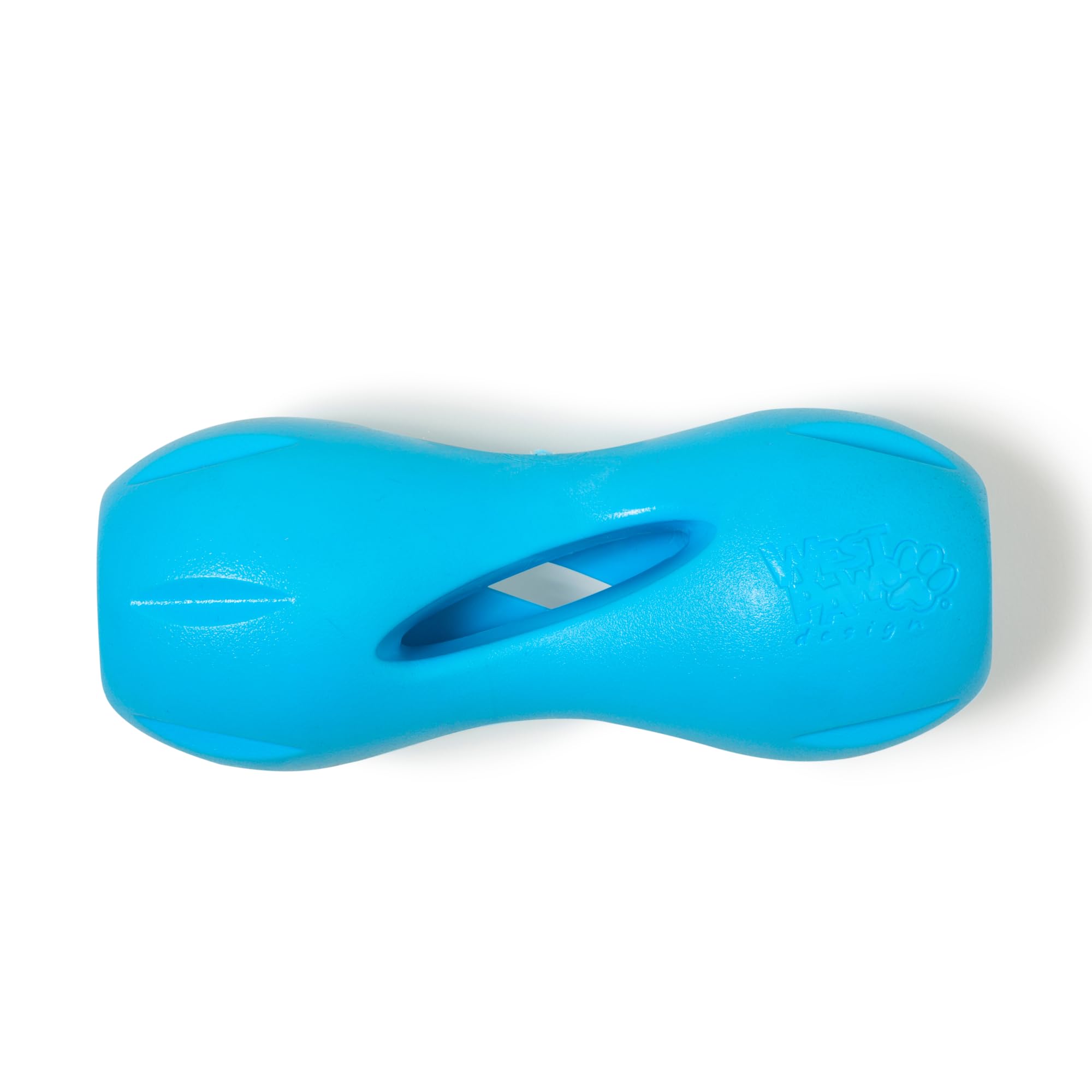 West Paw Zogoflex Qwizl Interactive Treat Dispensing Dog Puzzle Treat Toy for Dogs, 100% Guaranteed Tough, It Floats!, Made in USA, Large, Aqua Blue